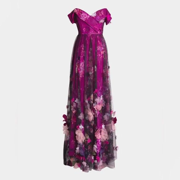 Dress the Population Aurea Floral Print Off the Shoulder Gown | retail $748 - Picture 2 of 16